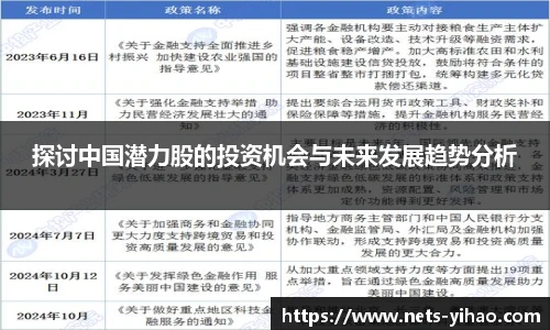探讨中国潜力股的投资机会与未来发展趋势分析