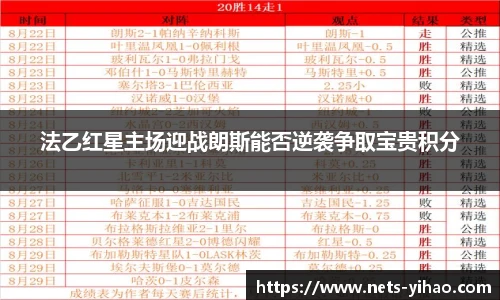 法乙红星主场迎战朗斯能否逆袭争取宝贵积分